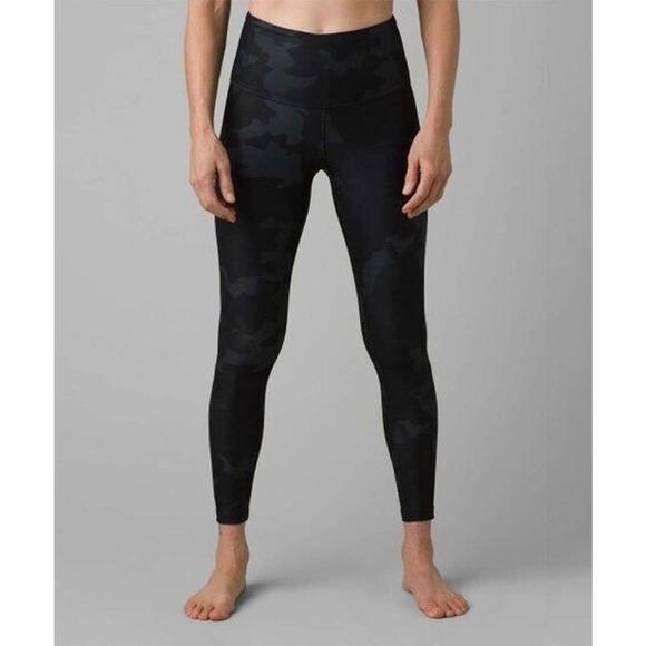 prAna Layna High Rise Athletic Work Out Legging Black Camo size XL NEW $89 - Picture 3 of 5
